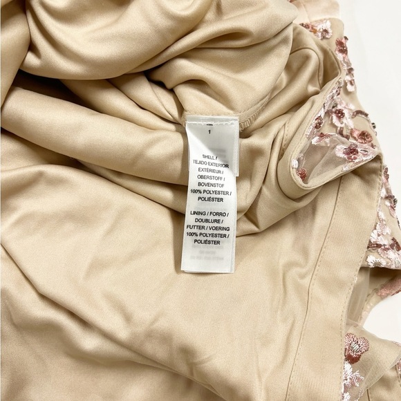 Aidan Mattox Womens Blush Pink Floral Embroidered Beaded Long Gown Size 10 - Picture 8 of 16